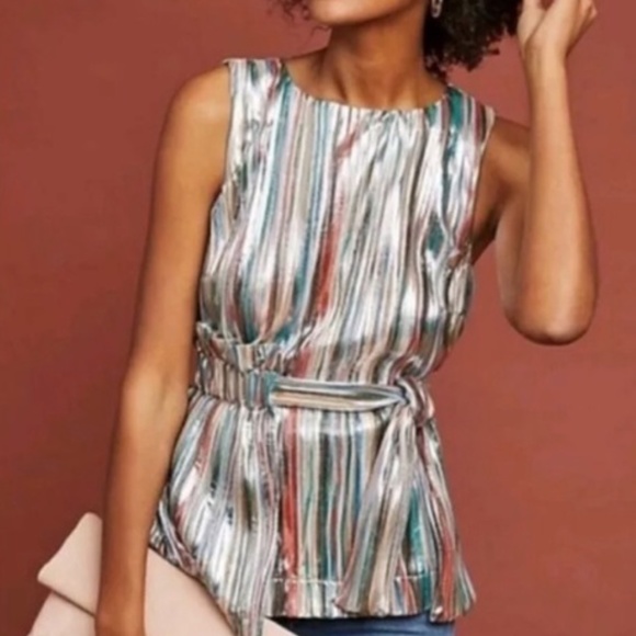 Eva Franco Tops - Eva Franco Clinquant Metallic Top